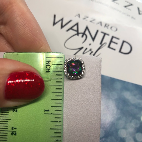 Silver Rainbow Stud Earrings - Picture 4 of 4